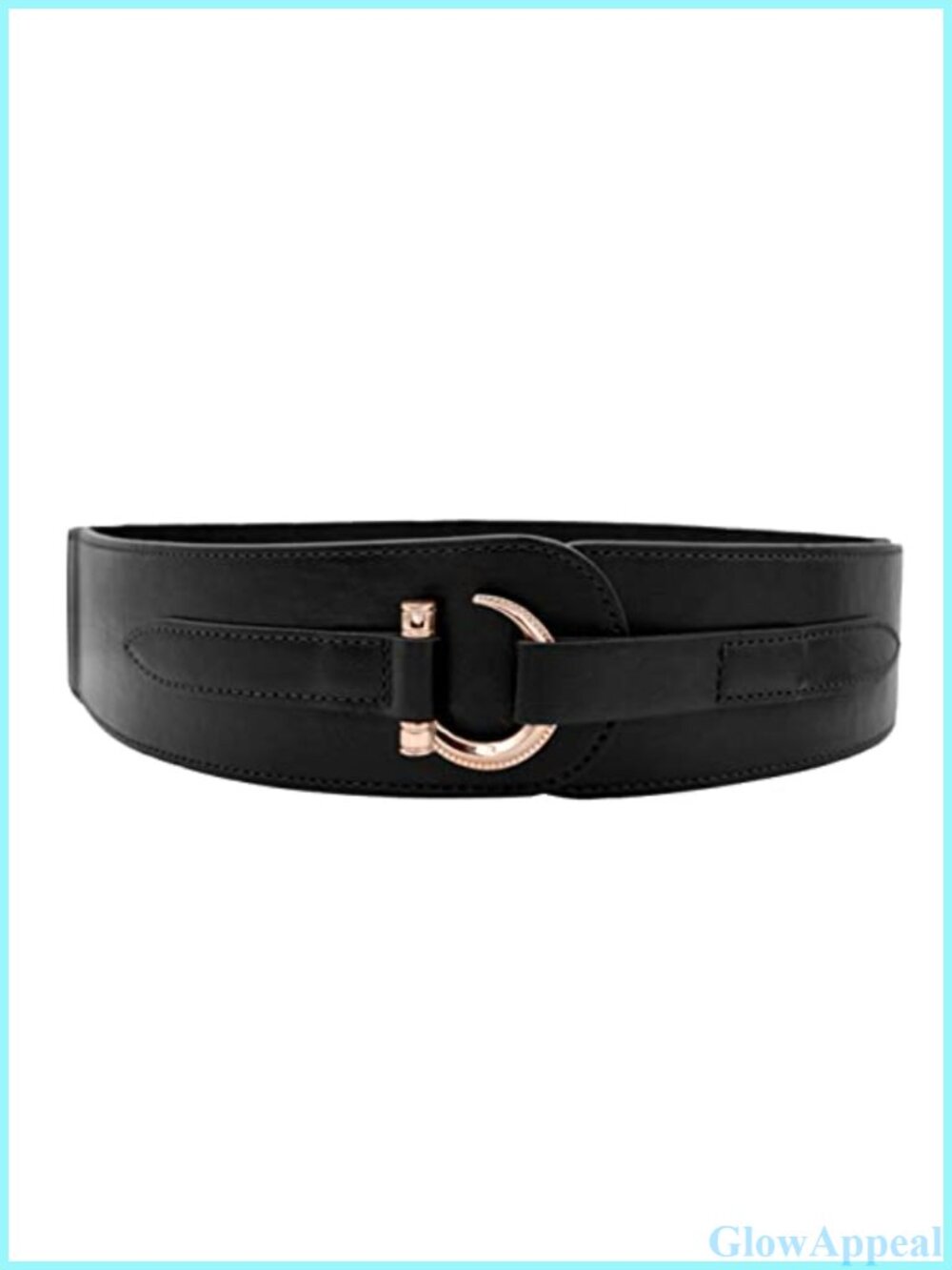 PU Leather Elastic Waist Belt Vintage Hook Buckle Adjustable Stretch Belt